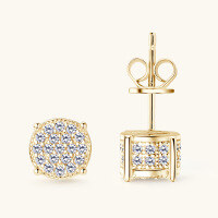 wholesale Sterling silver cross-border European and American new hip-hop moissanite earrings for women, high-end emotional couple trendy cool earrings-White>0.26 carats+0.26 carats