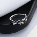 wholesale S925 Sterling Silver Retro Korean Style Letter B Resin Drop Ring, Internet Famous Personalized Fashion Trendy Index Finger Ring-0-1