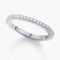 wholesale 925 Sterling Silver Plain Band Moissanite Row Diamond Ring for Women, Minimalist and Versatile Elegant Ring, Ins Style Pinky Ring-0-1