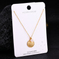 S925 Sterling Silver K Gold Pendant Necklace with Gourd and Plain Pi-0-43