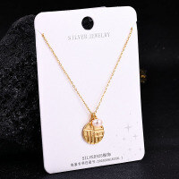 S925 Sterling Silver K Gold Pendant Necklace with Gourd and Plain Pi-S925 Sterling Silver YD-4057SJ 925 Silver