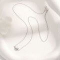 wholesale S925 Sterling Silver Whale Full Inlaid Zircon Necklace Fashion Niche Design Commuting Versatile Collarbone Chain Jewelry-0-3