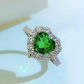 wholesale 925 Sterling Silver with High-Carbon Diamond, Zhuozhifan Jewelry New 8*8 Heart-Shaped Luxury Full Diamond Vintage Ring-0-6