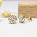 wholesale 14K Gold New Cross-Border Independent Store Bestseller Full Diamond Round Moissanite Screw Earrings Unisex-0-1