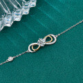 Sterling Silver Moissanite 8-Infinity Bracelet for Women, Minimalist Design-0-2