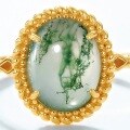 wholesale European and American new exaggerated and unique geometric S925 sterling silver ring, forest-style green moss ring for women, cross-border supply-0-3