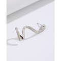 wholesale S925 Sterling Silver Full Diamond Snake Wrap Earring for Women, Fashion Single Stud Earring, European and American Unique Niche High-End Sense Jewelry-0-3