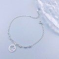 wholesale S925 Sterling Silver Fashion Crushed Silver Inlaid Diamond Smile Bracelet Minimalist Niche DesignVersatile Bead Hand Jewelry-0-0
