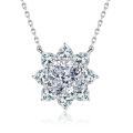 wholesale 925 Sterling Silver Necklace for Women, HW-Inspired Sunflower Daisy Pendant with Ice-Cut High-Carbon Diamond Chain-0-7