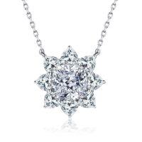 wholesale 925 Sterling Silver Women's Necklace HW Same Style Sunflower Pendant Luxurious Full-Set High Carbon Diamond Ice-Cut Zircon Necklace-White-XL051 925 silver