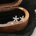 wholesale S925 Sterling Silver Korean-style Small Floral Stud Earrings for Women, Niche Luxury, Exquisite and Trendy with a Designer Touch-0-4