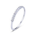 wholesale S925 Sterling Silver Cross-Border Minimalist Single Row Diamond Ring for Women, Fashionable and Lightly Luxurious-0-4