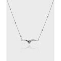wholesale S925 sterling silver Korean version ins original design minimalist niche seagull series textured women's necklace collarbone chain-0-0