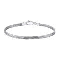 wholesale S925 Sterling Silver Tank Four-Sided Bracelet for Women, Small Niche Design Flash Plain Chain Stackable Wide Cuff Luxury Best Friend Jewelry-0-0