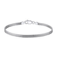 wholesale S925 Sterling Silver Tank Four-Sided Bracelet for Women, Small Niche Design Flash Plain Chain Stackable Wide Cuff Luxury Best Friend Jewelry-Platinum 16.5CM approx. weight: 2.26g 925 silver
