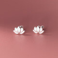 wholesale S925 Sterling Silver Minimalist Hollow Lotus Scroll Thread Ear Studs Ins Style Small Design Earrings M03667-0-0
