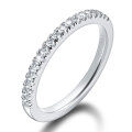 wholesale S925 Sterling Silver Simple Ins Style Single Row Diamond Ring for Women, Small Size Tail Ring, D Color Moissanite Ring Wholesale-0-4