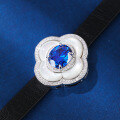 wholesale 925 Silver Live Broadcast Same Style Bracelet Mica Shell Watch Design Women's Jewelry with Lab-Grown Sapphire Heavy Work Inlay High-End Accessories-0-0
