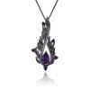 wholesale 925 Silver Designer High-End Dark Gothic Vintage Pendant Italian Craftsmanship Natural Amethyst Necklace Pendant-0-4