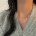 wholesale S925 Sterling Silver Korean Style Pendant Zircon Teardrop Necklace for Women, Luxury Fashion Tassel Collarbone Chain with a Premium Feel-0-3