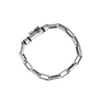 wholesale S925 Sterling Silver Korean Version INS Original Niche Design Minimalist Vintage Distressed Chain Textured Bracelet for Women-Vintage Silver【18cm】>925 Silver