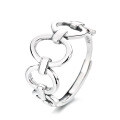wholesale S925 Sterling Silver Irregular Interlocking Circles Ring with Ins Casual Style Design-0-4