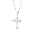 wholesale 925 Sterling Silver Women's Cross Necklace Minimalist Vintage Ins Full Diamond Cross Arrow Pendant Collarbone Chain-0-4