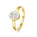 wholesale 9/10/14k Gold Bezel Set Single Lab-Grown Diamond Ring 09ct Small Diamond 18k Gold Ring Mount Minimalist-0-4