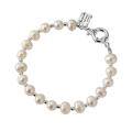 wholesale S925 Sterling Silver French Pearl Series Minimalist Letter Charm Elegant High-End Ins Style Women's Bracelet S5509-0-4