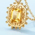 wholesale S925 Sterling Silver Pendant, Airuimei New Korean Style Yellow Crystal Pendant for Women, Fashion OL Silver Jewelry Wholesale from Manufacturer-0-3