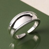wholesale S925 Silver Wide Double-layer Open Ring For Women, Unisex-Silver Adjustable opening