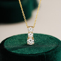 Metal Pendant with 2ct D Color Moissanite Necklace-Set with 2CT moissanite  925 silver