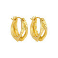 wholesale S925 Sterling Silver Small Earrings for Women, Unique Irregular Pleated Matte Hollow-Out Design with Ear Clips-0-6