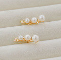 wholesale S925 Silver Plated with 14K Gold, Dunli Jewelry New Simple and Versatile Elegant Pearl Earrings with a High-End Feel-0-3
