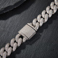 wholesale Metal Hip Hop 12mm Bubble Chain with Dense Diamond-Cut Micro Paved Moissanite Cuban Link Necklace Accessory-0-1