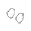 wholesale S925 sterling silver 006 Korean version ins niche design minimalist earring circle versatile irregular geometric oval stud earrings for women-0-5