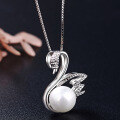 wholesale S925 Silver Pendant with Pearl and Shell Bead, Minimalist Style Women's Necklace Wholesale from Source Factory-0-1