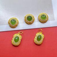 wholesale S925 silver gold-plated antique silver jade matching DIY bracelet necklace pendant handmade original silver jewelry best-selling-One spacer bead