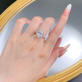 wholesale S925 Sterling Silver 8*12 Solitaire Ring, New European and American Style Magazine Popular Women's Ring-0-3
