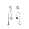 wholesale S925 sterling silver plated with 18k gold, stylish and natural colored gemstone irregular earrings for live streaming wholesale-0-4
