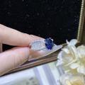 Gold-Plated Sterling Silver Light Luxury Retro 8*10mm Lab-Grown Oval Gemstone Ring-0-0