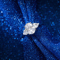 wholesale S925 Sterling Silver Jewelry, Light Luxury Premium Ultra-Sparkling Zircon Ring Rings, Oval Zircon White Gold-One extra-grade 8A white egg-shaped zircon, two 4A white pear-shaped zircons  No. 8