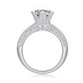 wholesale S925 Sterling Silver 3-carat Moissanite Ring Love's Destination Ring TK Live In-Stock Luxury Set Ring for Distribution-0-1