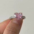 wholesale S925 Sterling Silver New Zhuo Zhifan Jewelry 7*9mm Imported Cherry Pink Heart-shaped Ring for Socialite Style Daily Fashion-0-1