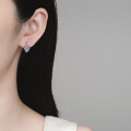 S925 Sterling Silver Moissanite U-Shaped Ear Clips, Fashionable and Versatile-0-2