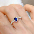 wholesale 925 Silver Zhuo Zhifan Jewelry New 4*6 Oval Blue Gemstone Ring for Women Luxury Full Diamond Fashion Versatile Daily Wear-0-3