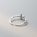 wholesale S925 Sterling Silver Cold Minimalist Style Diamond-Embedded Cross Ring Trendy and Edgy Women's Index Finger Ring R01391-0-3