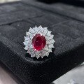 Metal Cultured Ruby Stud Earrings and Pigeon Blood Red Gemstone Necklace Set-0-0