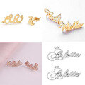 wholesale S925 Silver Cross-Border DIY Custom Letter Chinese Name Earrings Creative Niche High-End Feel One-Click Dropshipping-0-0