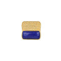wholesale S925 Gold-Plated Silver with Inlaid Natural Lapis Lazuli Square-shaped Dzagli DIY Bracelet Necklace Design Spacer Bead Jewelry-0-4